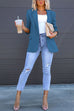 Rosiedress Classic Single Button Back Slit Pocketed Blazer