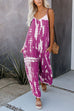 Rosiedress Scoop Neck Pocketed Tie Dye Wide Leg Cami Jumpsuit