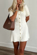 Rosiedress Short Sleeves Button Down Mini Knit Dress