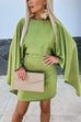 Rosiedress Open Back Batwing Sleeves Waisted Mini Dress