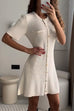 Rosiedress Short Sleeves Button Down Mini Knit Dress