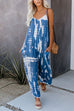 Rosiedress Scoop Neck Pocketed Tie Dye Wide Leg Cami Jumpsuit