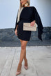 Rosiedress Open Back Batwing Sleeves Waisted Mini Dress