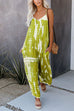 Rosiedress Scoop Neck Pocketed Tie Dye Wide Leg Cami Jumpsuit