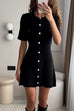 Rosiedress Short Sleeves Button Down Mini Knit Dress