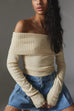 Rosiedress Off Shoulder Long Sleeves Slim Fit Sweater