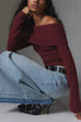 Rosiedress Off Shoulder Long Sleeves Slim Fit Sweater