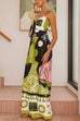 Rosiedress Tie Front Cut Out Wide Leg Printed Cami Jumpsuit