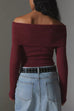 Rosiedress Off Shoulder Long Sleeves Slim Fit Sweater