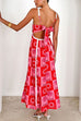 Rosiedress Ric Rac Trim Bow Back Palm Soleil Print Maxi Cami Dress