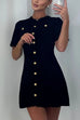 Rosiedress Short Sleeves Button Down Mini Knit Dress
