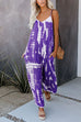 Rosiedress Scoop Neck Pocketed Tie Dye Wide Leg Cami Jumpsuit