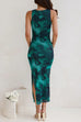 Rosiedress Sleeveless Side Slit Printed Bodycon Midi Dress