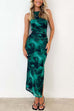 Rosiedress Sleeveless Side Slit Printed Bodycon Midi Dress