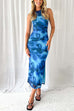 Rosiedress Sleeveless Side Slit Printed Bodycon Midi Dress