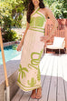 Rosiedress Palm Canyon Print Criss Cross Halter Maxi Dress