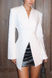 Rosiedress Chic V Neck Single Button Irregular Blazer