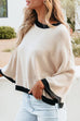 Rosiedress Crewneck Drop Shoulder Color Block Knit Sweater