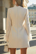 Rosiedress Mockneck Feather Trim Long Sleeves Mini Dress