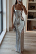 Rosiedress Sleeveless Open Back Sequin Bodycon Maxi Party Dress