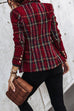 Rosiedress Double Breasted Open Front Plaid Blazer Jacket