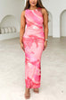 Rosiedress Sleeveless Side Slit Printed Bodycon Midi Dress