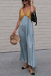 Rosiedress V Neck Color Block Sleeveless Maxi Swing Dress