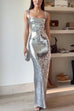 Rosiedress Sleeveless Open Back Sequin Bodycon Maxi Party Dress