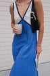Rosiedress V Neck Color Block Sleeveless Maxi Swing Dress