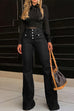 Rosiedress Button Fly Bell Bottoms Denim Pants