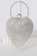 Rosiedress Luxury Heart Shape Rhinestones Tassel Evening Handbag