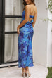 Rosiedress Strapless Scooped Cowl Backless Floral Print Maxi Dress