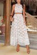 Rosiedress Palm Trees Embroidery Pocketed Swing Maxi Skirt