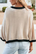 Rosiedress Crewneck Drop Shoulder Color Block Knit Sweater
