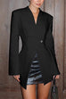Rosiedress Chic V Neck Single Button Irregular Blazer