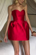 Rosiedress Sweetheart Neck Strapless Mini Party Dress