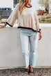 Rosiedress Crewneck Drop Shoulder Color Block Knit Sweater