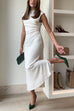 Rosiedress Mockneck Sleeveless Side Ruched Midi Dress