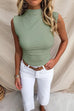 Rosiedress Sleeveless Mockneck Slim Fit Top