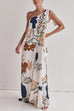 Rosiedress Tie Knot One Shoulder Floral Print Maxi Dress