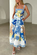 Rosiedress Pocketed Side Slit Printed Maxi Cami Dress