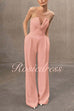 V Neck Strapless Pocketed Wide Leg Jumpsuit (in 6 Colors)