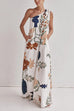 Rosiedress Tie Knot One Shoulder Floral Print Maxi Dress