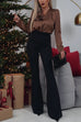 Rosiedress V Neck Long Sleeves Flower Detail Satin Shirt