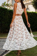 Rosiedress Palm Trees Embroidery Pocketed Swing Maxi Skirt
