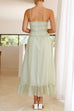 Rosiedress Frill Trim Lace Up Ruched Maxi Cami Dress