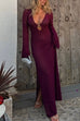 Rosiedress V Neck Side Slit Crochet Beach Cover Up Maxi Dress