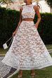 Rosiedress Palm Trees Embroidery Pocketed Swing Maxi Skirt