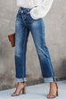 Rosiedress High Waist Straight Leg Ripped Denim Pants