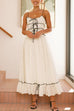 Rosiedress Spaghetti Strap Frill Trim Tie Bow Maxi Dress